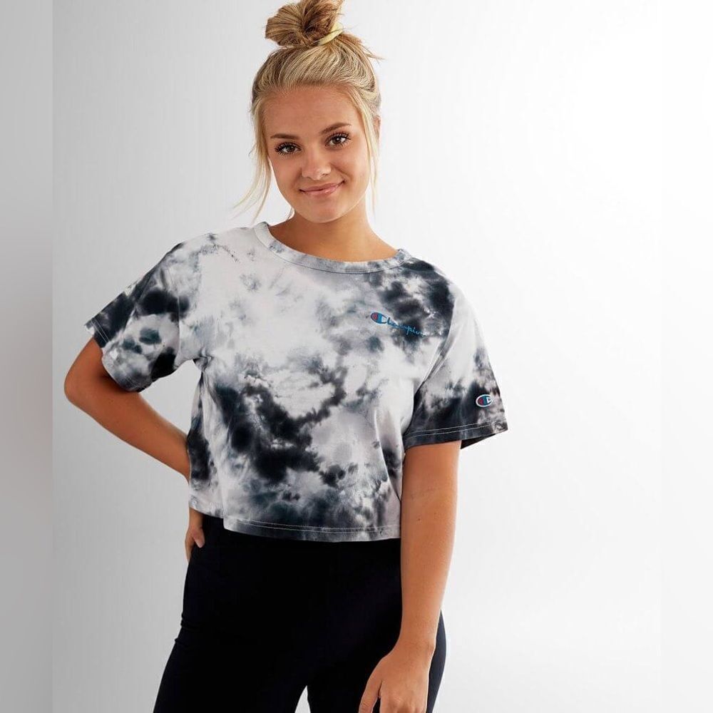 Champion Big Sky Tie Dye Cropped Tee Size Small